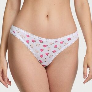 Victoria's Secret Pink Floral Lace Thong Panty